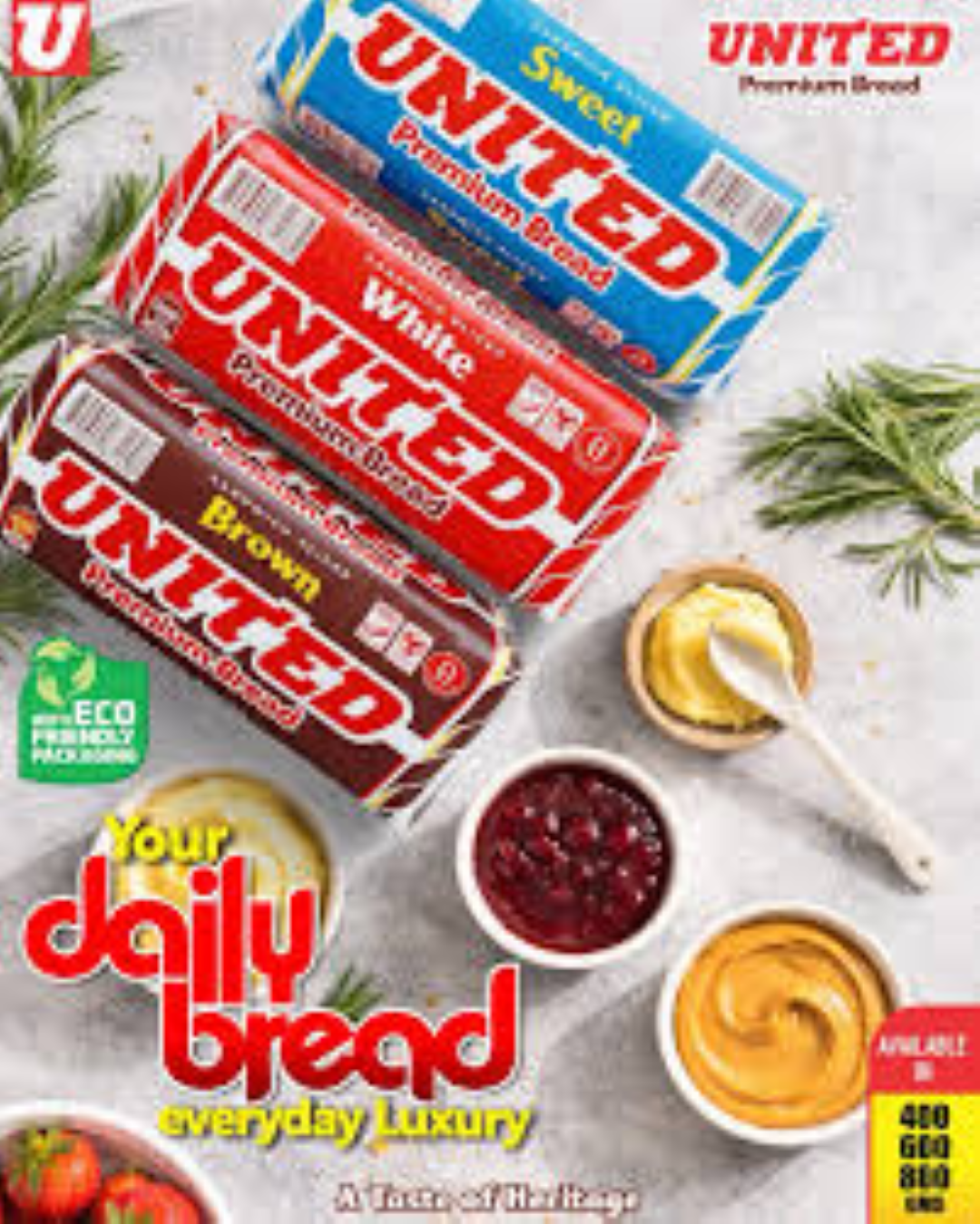 UNITED SANDWICH SWEET BREAD 800G